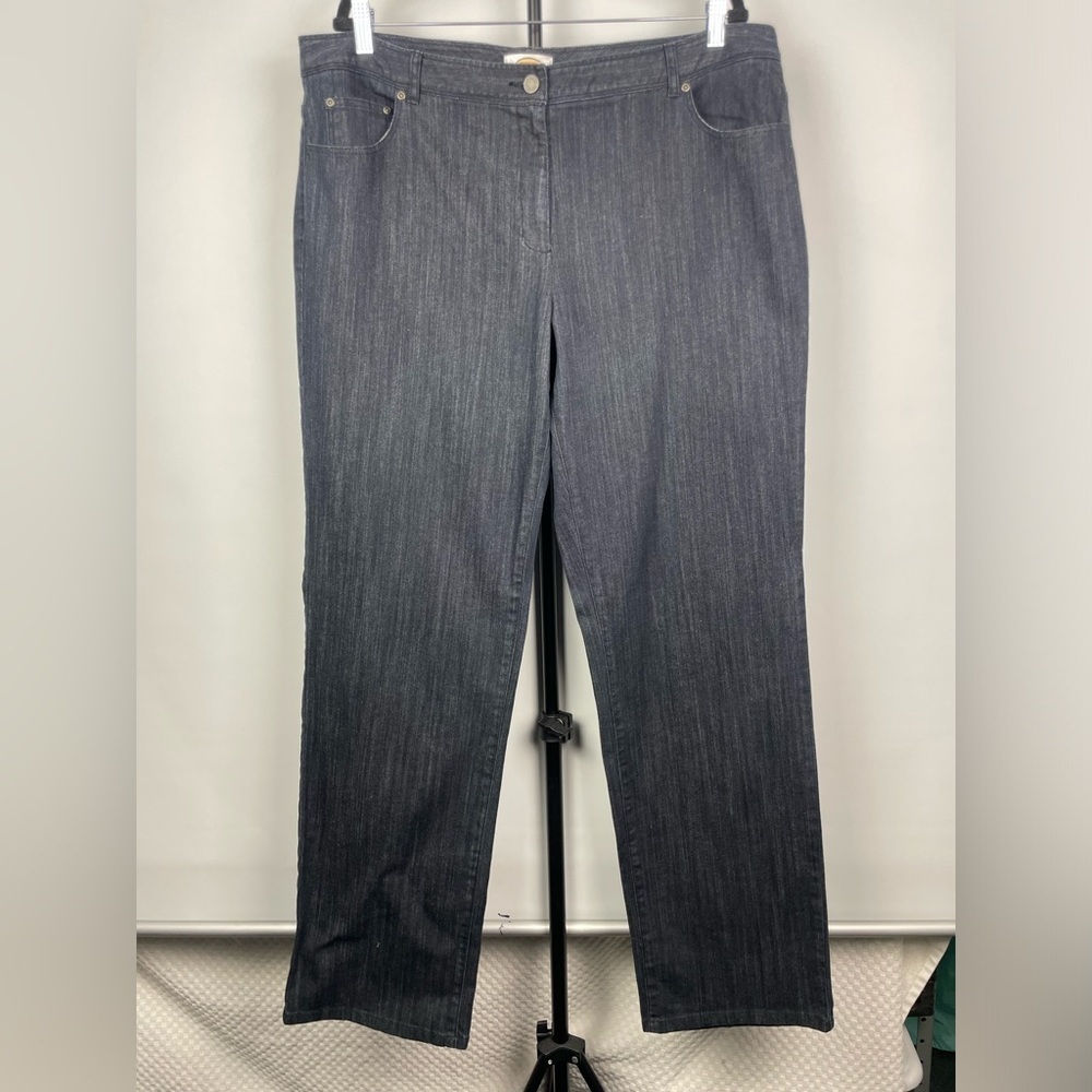 Vintage Talbots Black Dark Wash Denim Straight‎ Leg Jeans
